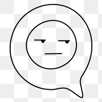 Annoyed face png sticker, social media emoticon on transparent background