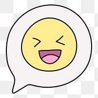 Smiling emoticon png sticker, facial expression clipart on transparent background