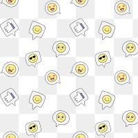 Emoticon png pattern, transparent background, cute design