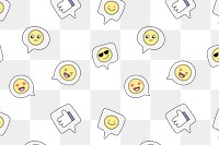 Emoticon png pattern, transparent background, cute design