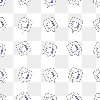 Thumbs up png pattern, transparent background, doodle design