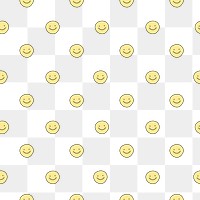 Smiling face png pattern background, cute doodle design