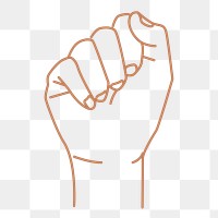 Raised fist png sticker, BLM activism campaign on transparent background