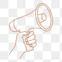 Hand png holding megaphone sticker, freedom of speech illustration