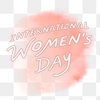 International women's day png sticker, watercolor typography