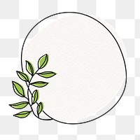 Cute bay leaf frame png on transparent background