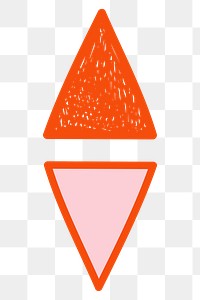 Orange arrow png arrow sticker, cute minimal doodle design, transparent background