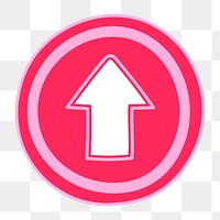 Pink arrow png sticker, minimal doodle design, transparent background