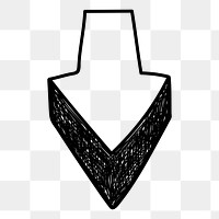 Png arrow sticker, hand drawn black simple doodle, transparent background