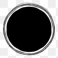 Black png sticker flat graphic circle simple shape design, transparent background