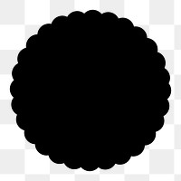 Jagged circle png sticker, simple black design shape, transparent background