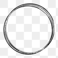 Black png sticker, flat graphic circle simple shape design, transparent background