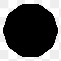 Decagon png sticker, simple black design shape, transparent background