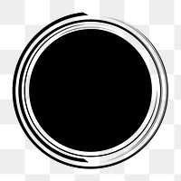 Black png sticker, flat graphic paint circle simple shape design, transparent background