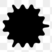 Starburst png sticker, simple black design shape, transparent background