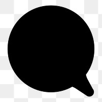 Speech bubble png sticker, simple black design shape, transparent background