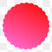Color gradient png sticker, flat graphic jagged circle simple shape design, transparent background