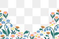 Flower png border sticker, transparent background