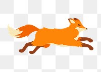 Cute fox png sticker, fairytale forest concept, transparent background