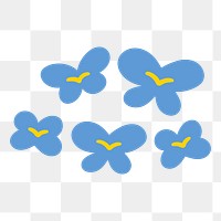 Blue butterflies png sticker, transparent background