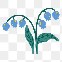 Blue flower png sticker, transparent background