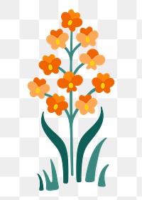 Orange flower png sticker, transparent background