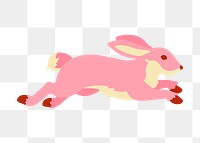 Jumping rabbit png sticker, animal illustration, transparent background