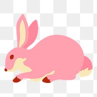 Cute rabbit png sticker, animal illustration, transparent background