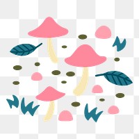 Mushroom png sticker, nature illustration, transparent background