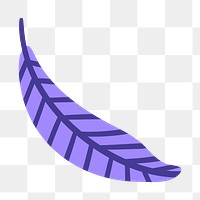 Purple feather png sticker, nature illustration, transparent background