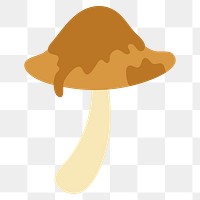 Brown mushroom png sticker, nature illustration, transparent background