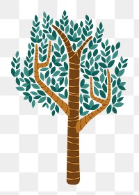 Tree png sticker, nature illustration, transparent background
