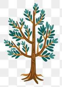 Tree png sticker, nature illustration, transparent background