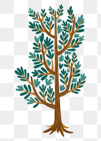 Tree png sticker, nature illustration, transparent background
