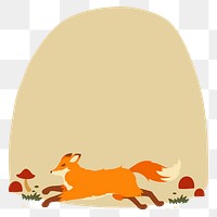 Cute fox png frame, animal illustration, transparent background