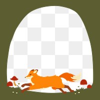 Cute fox png frame, animal illustration, transparent design