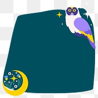 Aesthetic owl png frame, animal illustration, transparent background