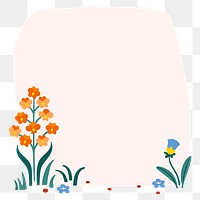 Cute flower png frame, nature illustration, transparent background