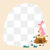 Cute rabbit png frame, animal illustration, transparent design