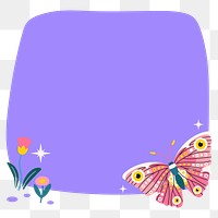 Aesthetic butterfly png frame, animal illustration, transparent background