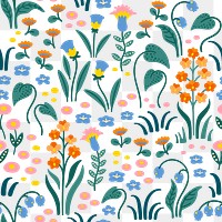 Botanical png seamless pattern, transparent background