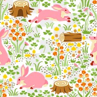 Rabbit png seamless pattern, transparent background