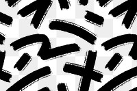 Black brush png pattern, transparent background