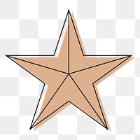 Star png sticker, beige illustration, transparent background