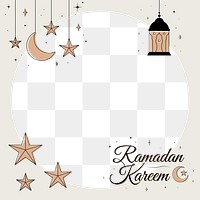 Ramadan Kareem png frame, simple color design, transparent background
