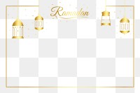 Ramadan png frame, luxurious color line art design, transparent background