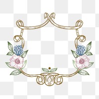 Botanical png frame, flower illustration, transparent background
