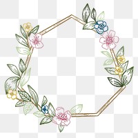 Botanical png frame, flower illustration, transparent background