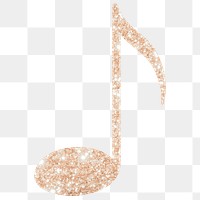 Aesthetic quaver png sticker, musical note doodle on transparent background