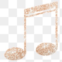 Double semiquaver png sticker, musical note, sparkly on transparent background